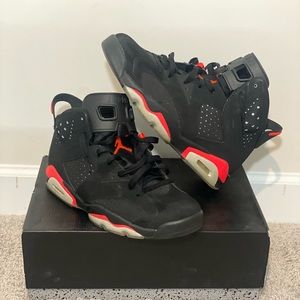 Jordan Black and Red Athletic Shoes
